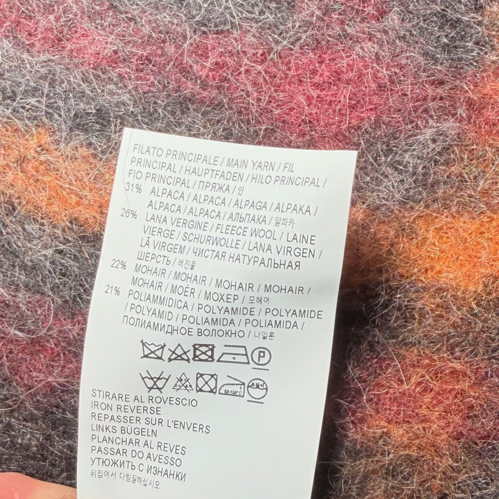 Golden Goose Alpaca Mohair Plaid Wrap Shawl Cape One Size Quiet Luxury Italy - Picture 11 of 12